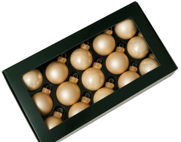 Szklane bombki w kolorze kremowym 4cm