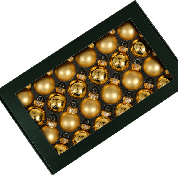 Szklane bombki w kolorze złotym 2,5cm