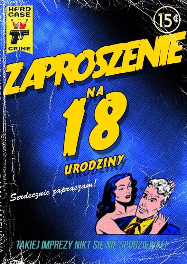 Zaproszenie w formie komiksu na 18 urodziny