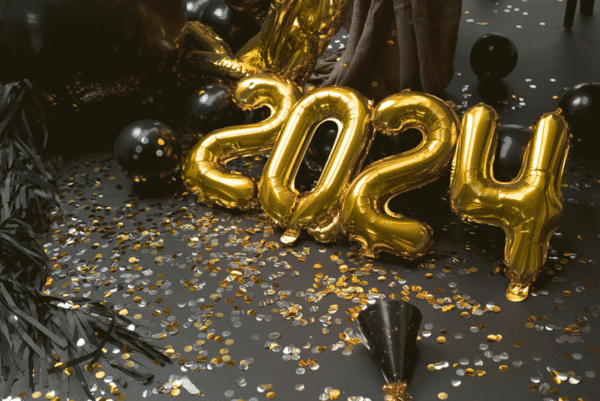Balony na 2024 na sylwestra lub studniówkę i połowinki
