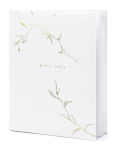 Biała księga gości ze złotym laminatem guest book
