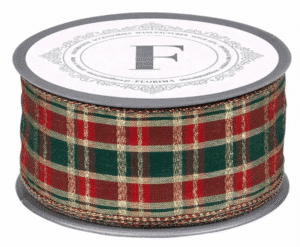 Wstążka świąteczny wzór szkockiej kraty