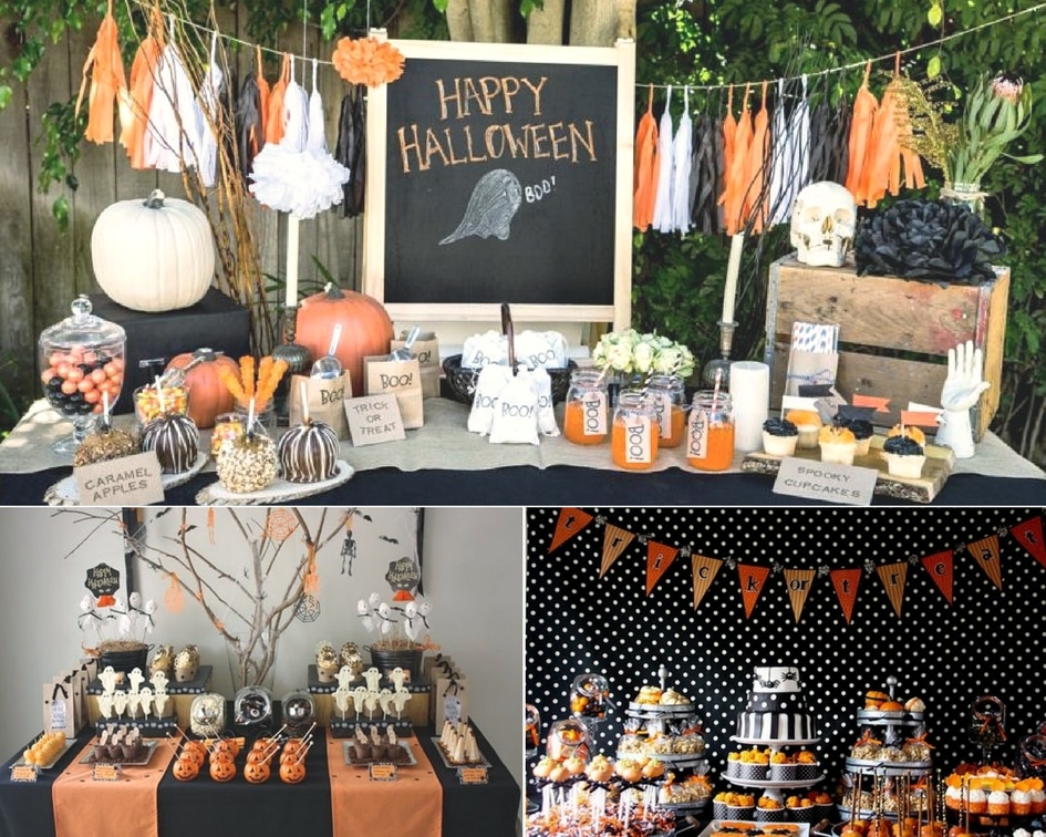 dekoracje na Halloween kolaż