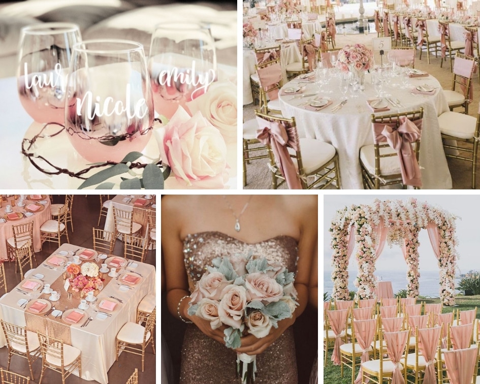 dekoracje ślubne Rose Gold