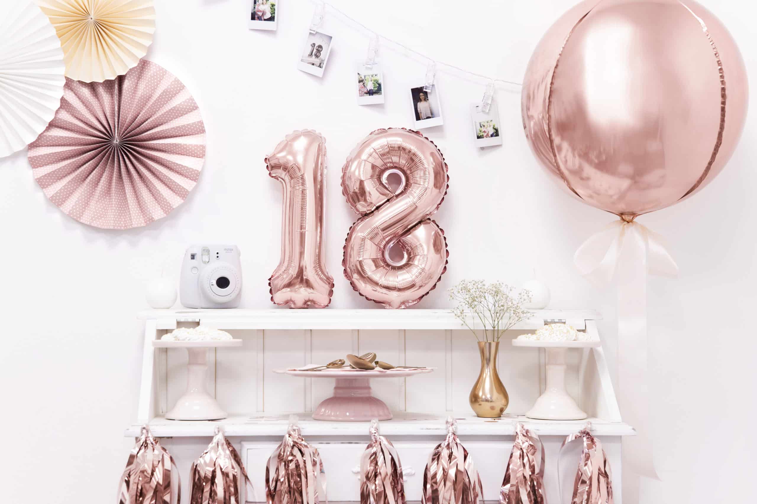 urodziny w stylu rose gold