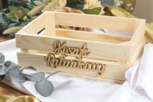 Drewniany koszyk ratunkowy na wesele