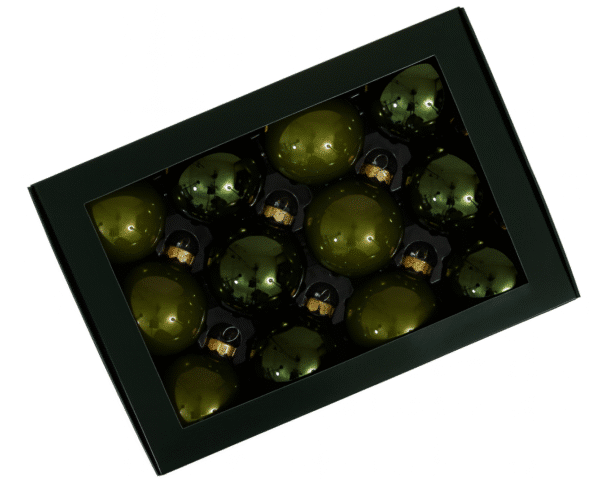 Bombki szklane ciemna oliwka 6cm