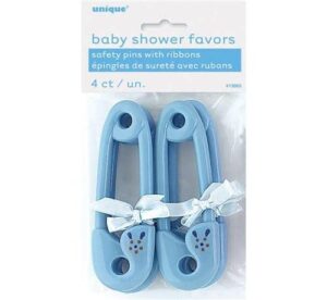 Agrafki na baby shower niebieskie