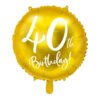 Balon 40th Birthday, Złoty