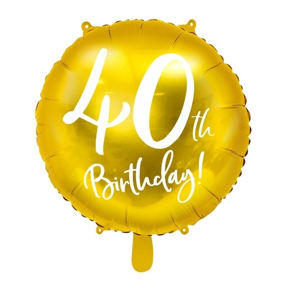 Balon 40th Birthday, Złoty