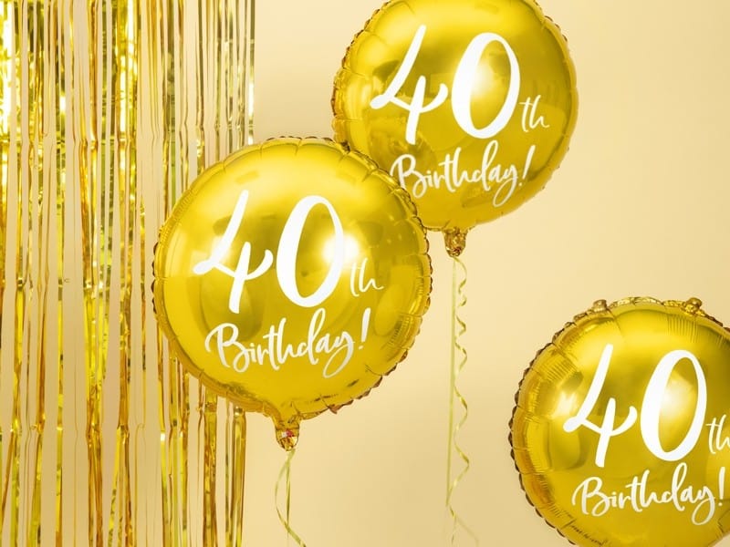 Balon 40th Birthday, Złoty