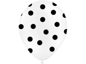 Balon biały w czarne kropki