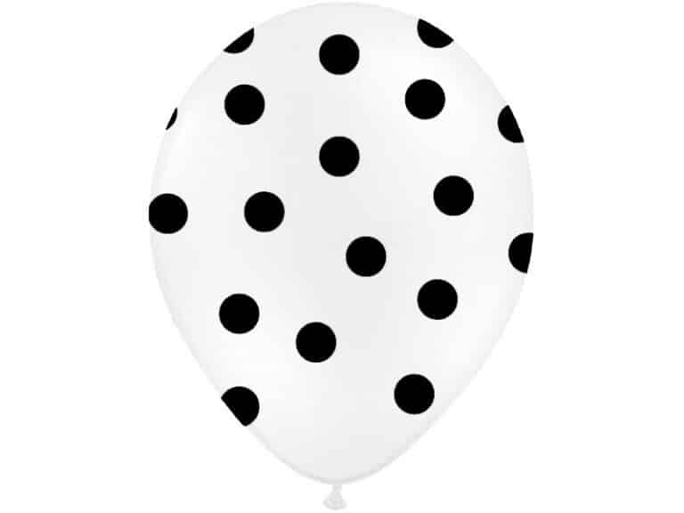 Balon biały w czarne kropki