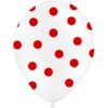 Balon biały w czerwone kropki