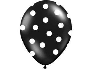 Balon czarny w białe kropki