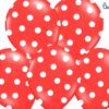 Balon czerwony w białe kropki