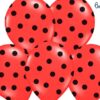 Balon czerwony w czarne kropki