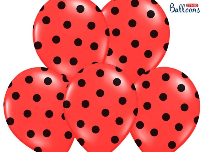 Balon czerwony w czarne kropki