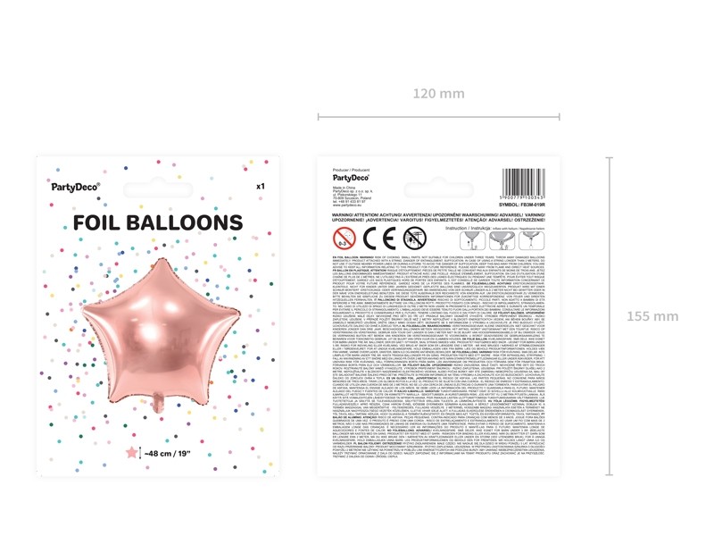 Balon foliowy 45cm Gwiazdka Rose Gold