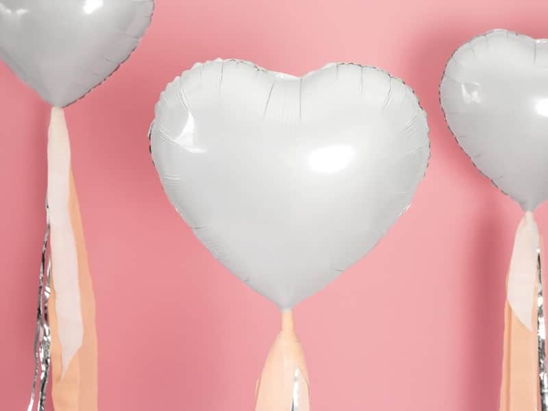 Balon foliowy 45cm Serce Białe