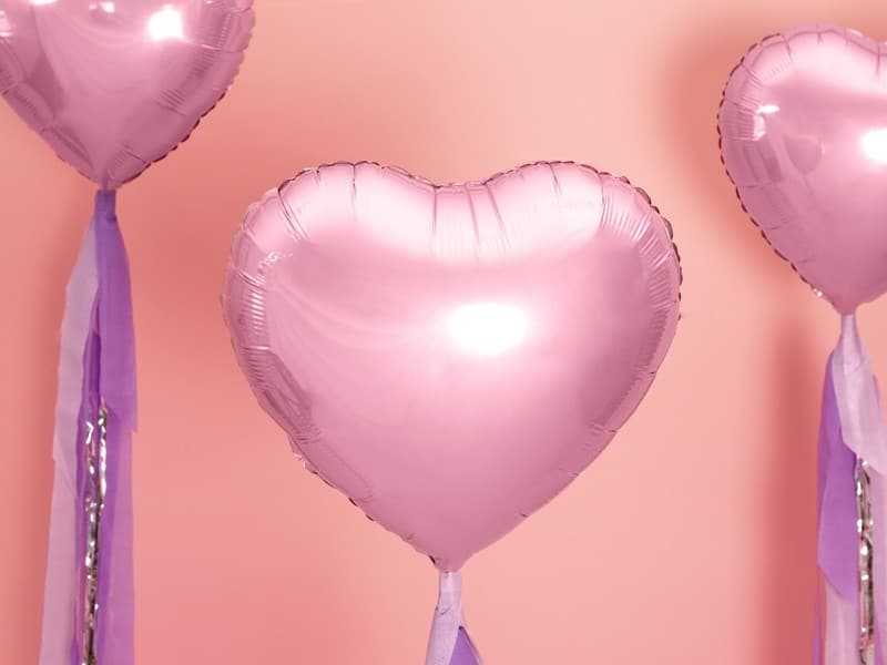 Balon foliowy 45cm Serce j. róż