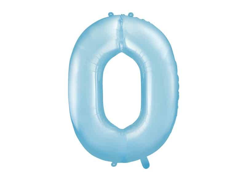 Balon foliowy błękitna cyfra 0 86cm 