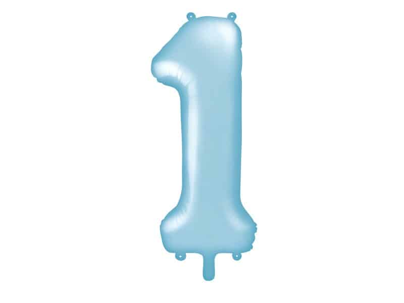 Balon foliowy błękitna cyfra 1 86cm 