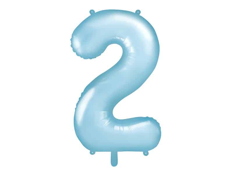 Balon foliowy błękitna cyfra 2 86cm 