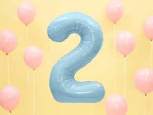 Balon foliowy błękitna cyfra 2 86cm