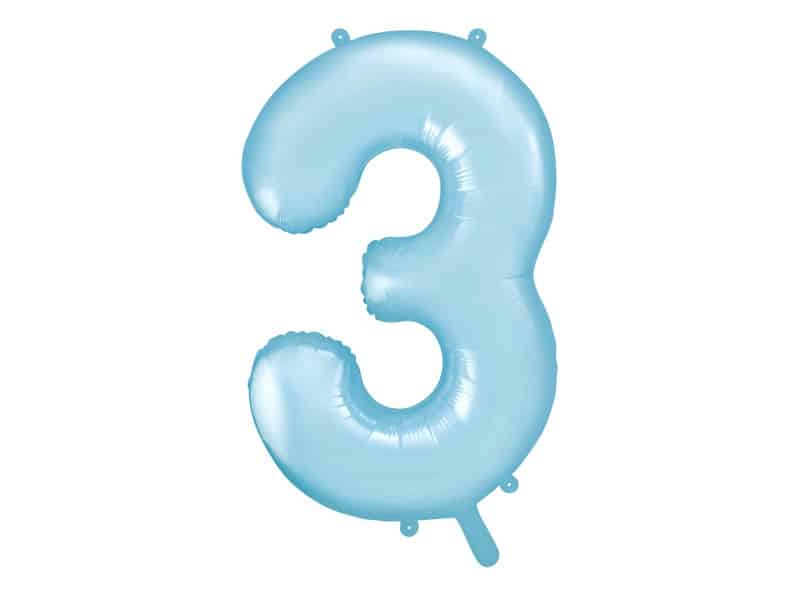 Balon foliowy błękitna cyfra 3 86cm 