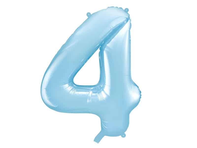 Balon foliowy błękitna cyfra 4 86cm 