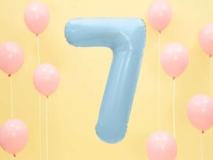 Balon foliowy błękitna cyfra 7 86cm
