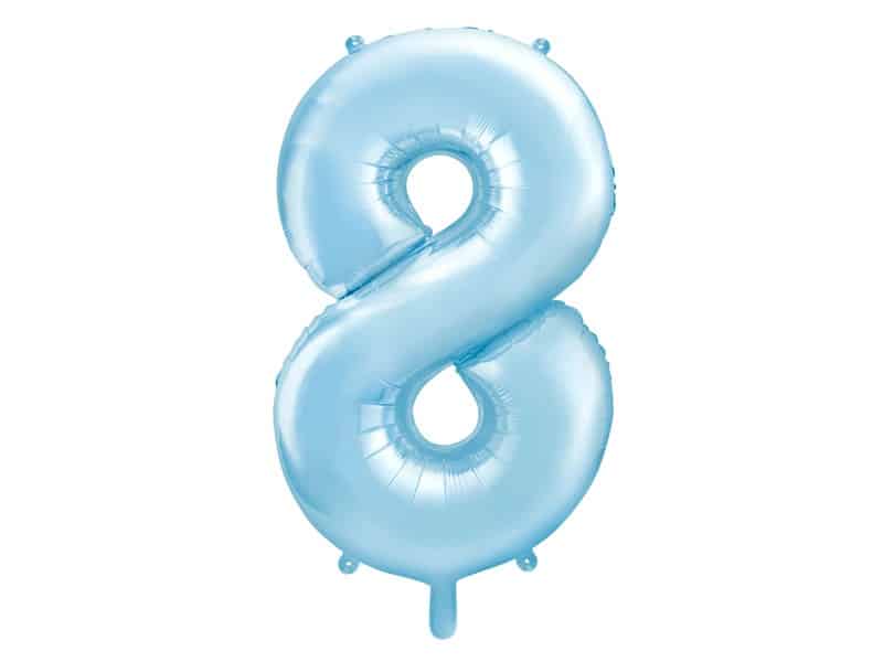 Balon foliowy błękitna cyfra 8 86cm 