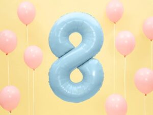 Balon foliowy błękitna cyfra 8 86cm