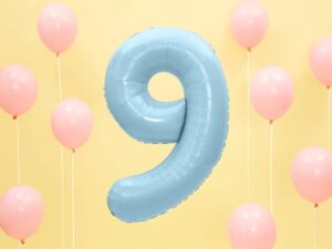 Balon foliowy błękitna cyfra 9 86cm