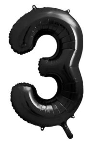 Balon Foliowy Cyfra 3 Czarna