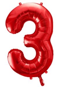 Balon Foliowy Cyfra 3 Czerwona