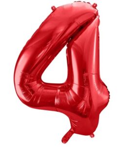 Balon Foliowy Cyfra 4 Czerwona