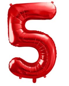 Balon Foliowy Cyfra 5 Czerwona
