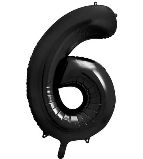 Balon Foliowy Cyfra 6 Czarna 