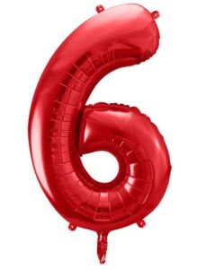 Balon Foliowy Cyfra 6 Czerwona
