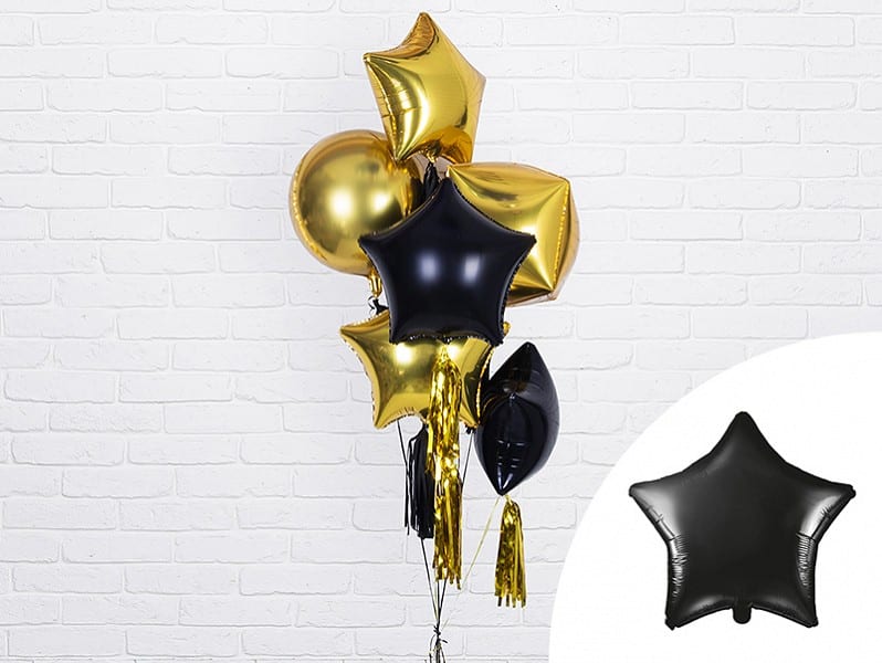 Balon foliowy Gwiazda czarna 18