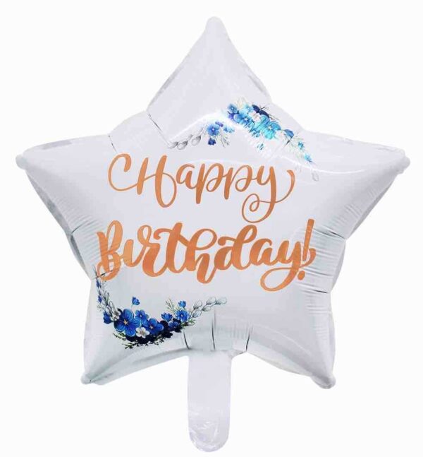 Balon foliowy gwiazdka Happy Birthday