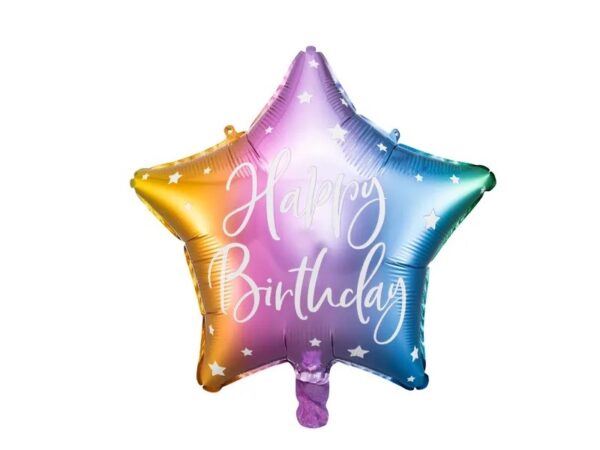 Balon Foliowy Gwiazdka Happy Birthday Mix