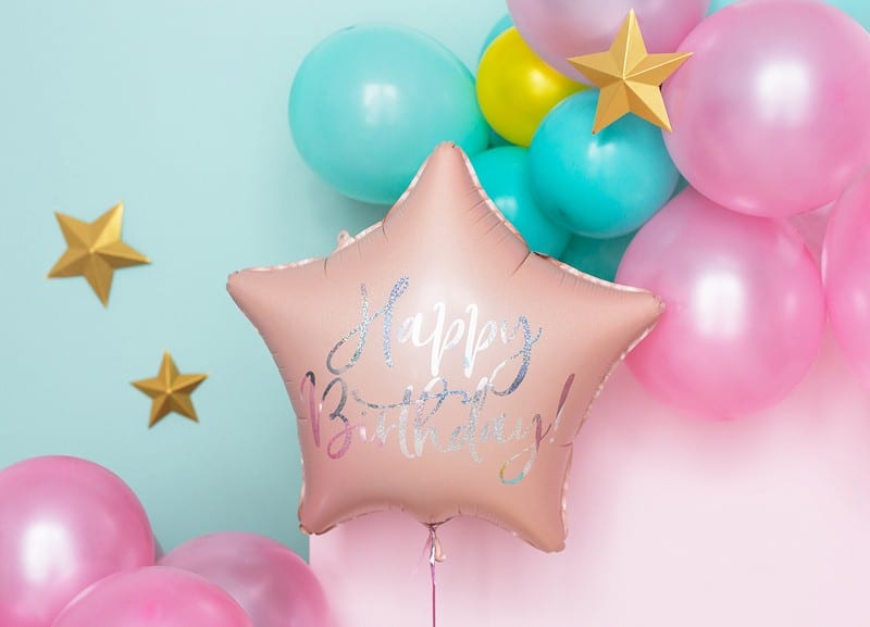 Balon Foliowy Gwiazdka Happy Birthday Nude