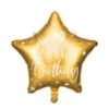 Balon Foliowy Gwiazdka Happy Birthday Złoty