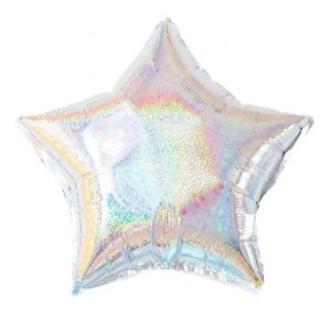 Balon foliowy Gwiazdka srebrna holograficzna 48cm