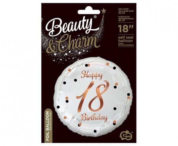 Balon foliowy Happy 18 Birthday Rose Gold