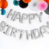 Balon foliowy HAPPY BIRTHDAY napis srebrny