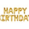 Balon foliowy HAPPY BIRTHDAY napis złoty